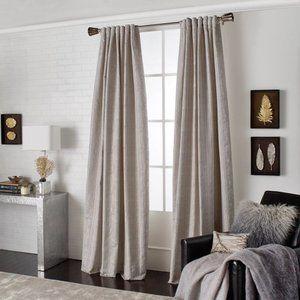 Michael Aram Joshua Tree Silver Back Tab Curtain Panel 50" x 96" Gray Modern
